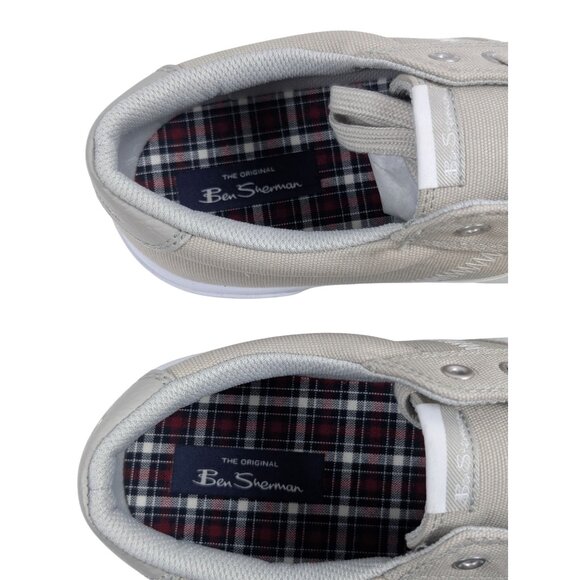 Ben Sherman Mens 10 D Hawthorn Canvas Sneakers Glacier White Beige BSMHAWTC-0813 - Picture 8 of 8